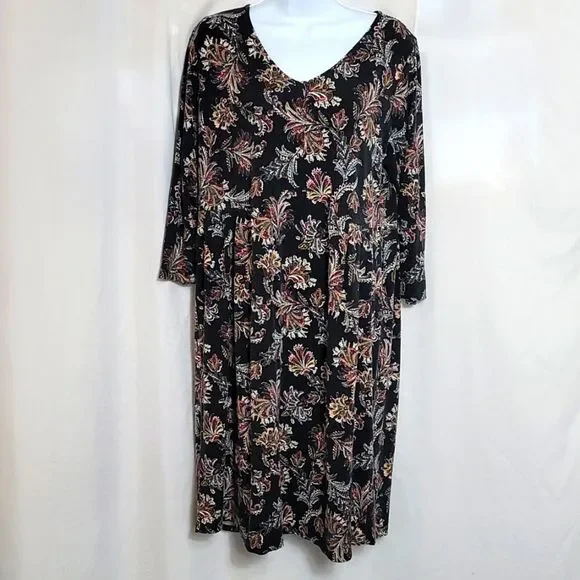 J. Jill | Dresses | Jj Jill Wearever Collection Aline Floral Stretch Jersey  Dress Sz M Versatile